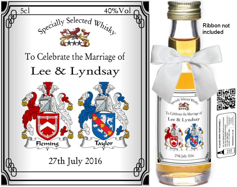 Personalised Alcohol Miniatures | Wedding Favour Label 10 - Click Image to Close